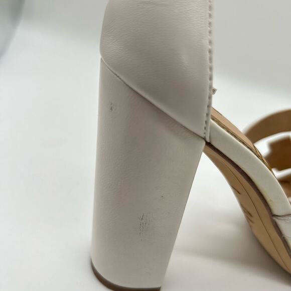 Sam Edelman Heels Womens 5.5 White Leather Yasha Studs Strappy Heels Sandals - Picture 5 of 11